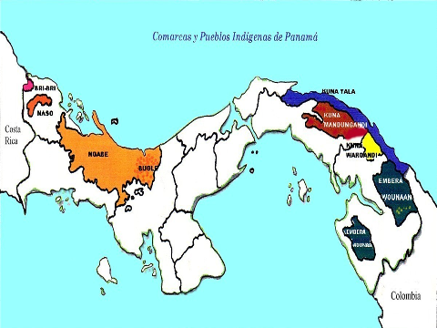 mapa de pueblos indígenas en Panamá