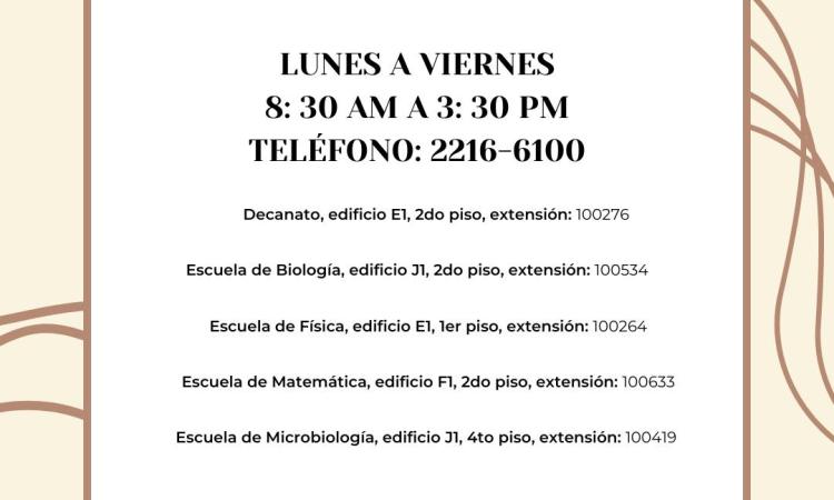 Facultad de Ciencias - Anuncio de Atención en Período de Vacaciones