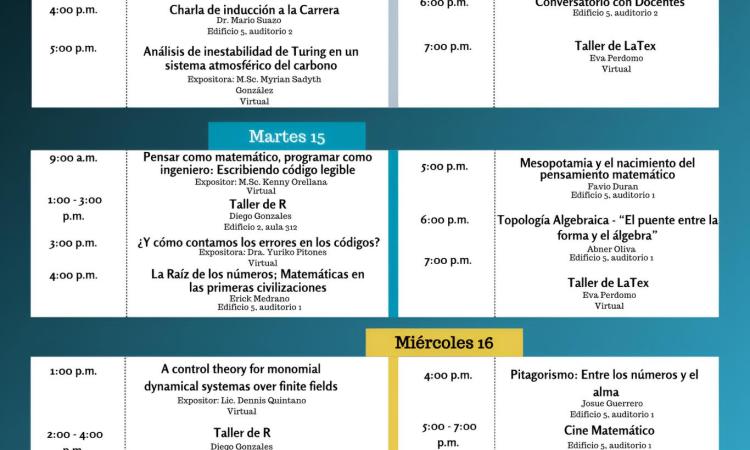 ¡Semana de la Carrera de Matemática en Campus Cortés!