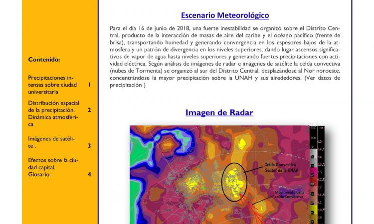 Boletín Meteorológico Especial “Precipitaciones Intensas Sobre Ciudad Universitaria”.