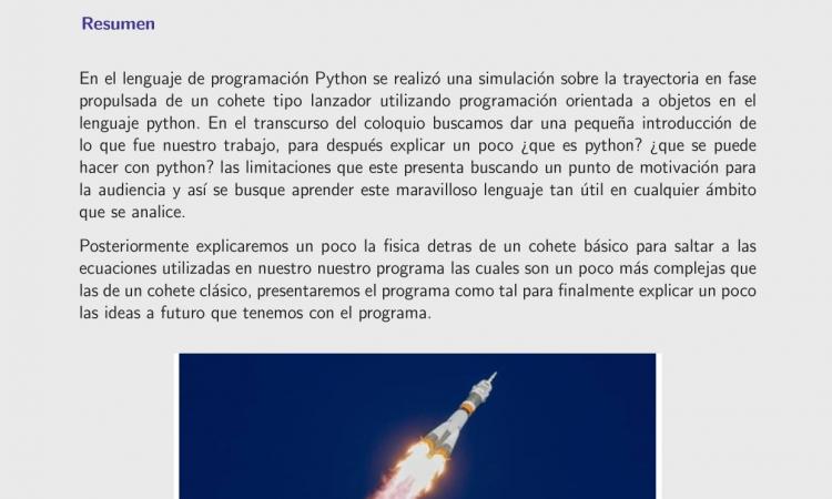 Coloquio “Aplicación de un Cohete en Python.