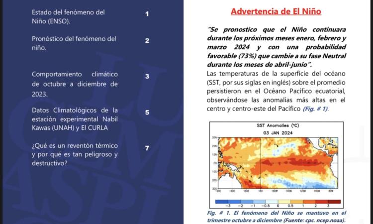 Boletín Climático correspondiente al último trimestre (octubre-diciembre) del año 2023.