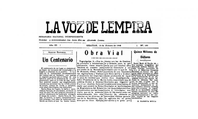 La Voz de Lempira 1942.