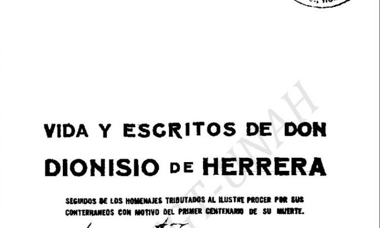 Vida y escritos de Dionisio de Herrera, publicación del 13 de junio de 1950.