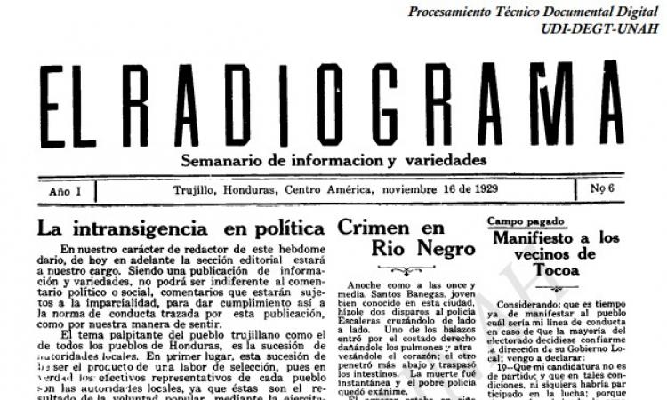 El Radiograma (Año.1, No.6)	16 de noviembre de 1929.
