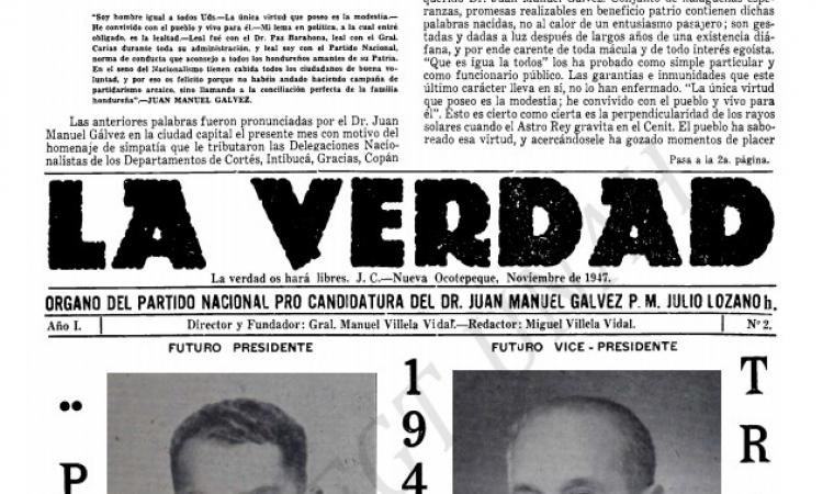 La Verdad (Año 1, No. 2) noviembre de 1947.