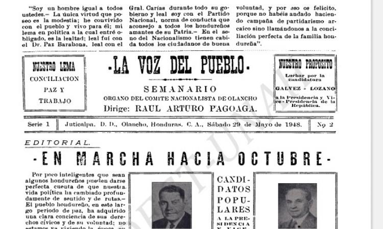 La Voz del Pueblo (Serie 1; No.2) 29 de mayo de 1948.