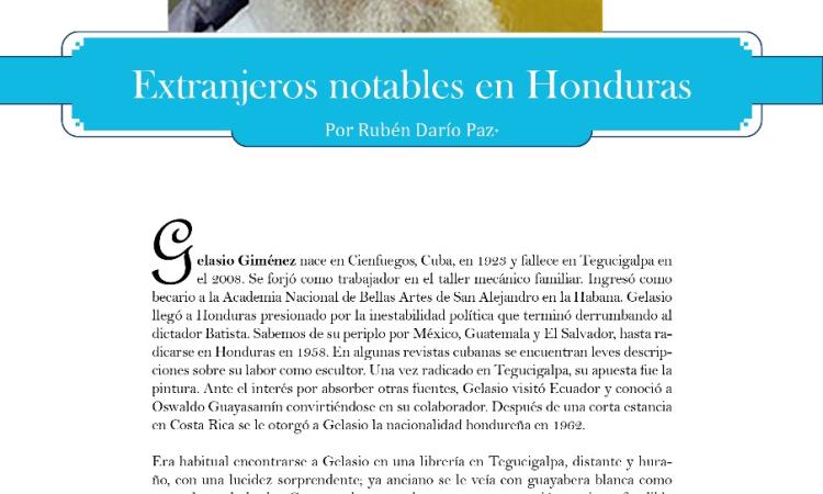 Extranjeros en Honduras, un aporte para la historia nacional 