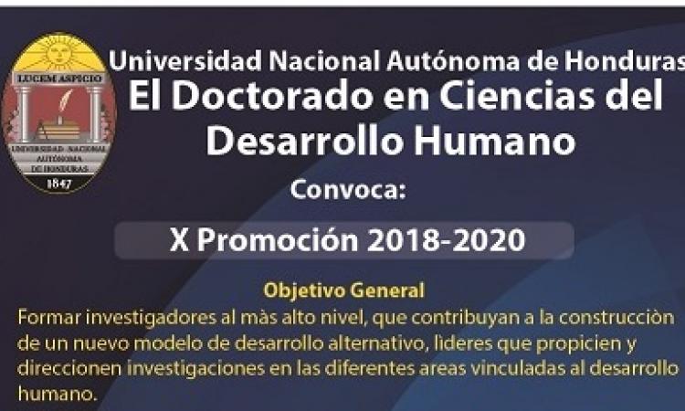 Abierta Convocatoria X Promoción del Doctorado en Ciencias del Desarrollo Humano