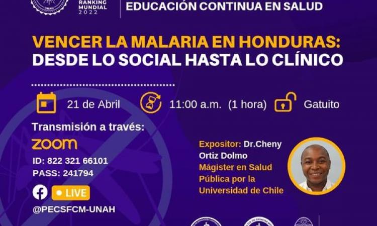 Con éxito se desarrolla webinar sobre Malaria en Honduras