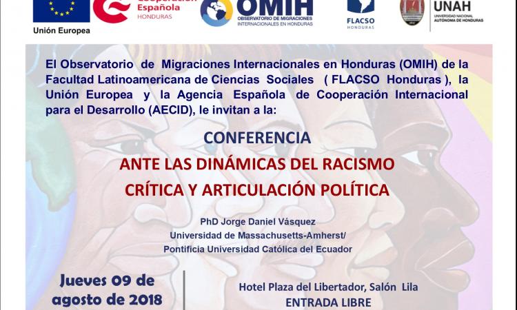 Conferencia "Ante las dinámicas del racismo: crítica y articulación política".