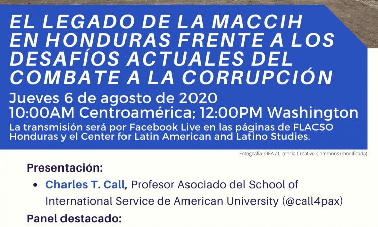  Presentación del estudio: "El legado de la MACCIH en Honduras frente a los desafios actuales del combate a la corrupción".