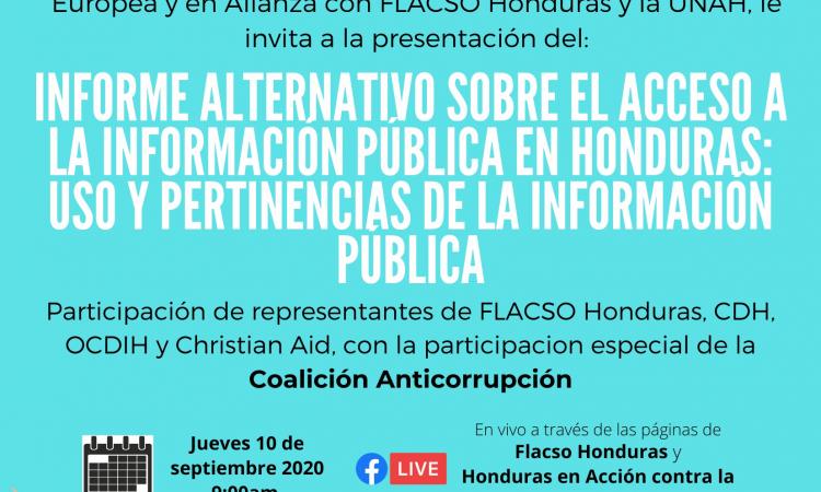 Presentación del informe alternativo sobre el acceso a la información pública en Honduras.