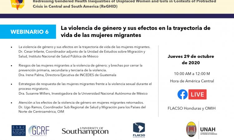 Webinario 6. La violencia de género y sus efectos en la trayectoria de vida de las mujeres migrantes.