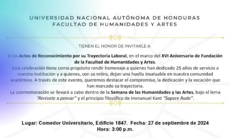 Homenaje  dedicado a quienes han laborado 25 años en la UNAH