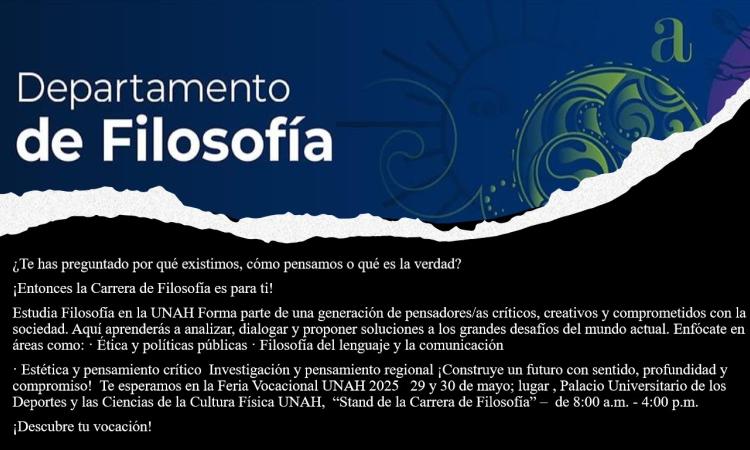 "Filosofía presente:  Inspirando futuro en la Feria vocacional  UNAH 2025"