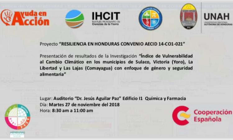 Proyecto Resiliencia en Honduras Convenio AECID 14-C01-21