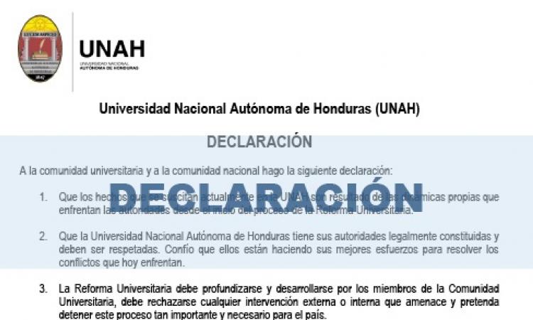 Declaración Julieta Castellanos, Directora del Instituto Universitario Democracia Paz y Seguridad