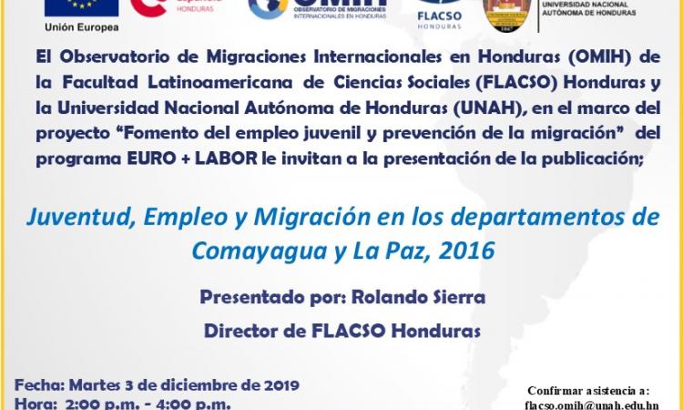 Juventud, empleo y migración en los departamentos de Comayagua y La Paz, 2016