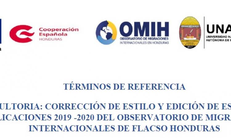 CONSULTORIA: Corrección de Estilo y Edición de Estudios 2019-2020 (FLACSO-OMIH)