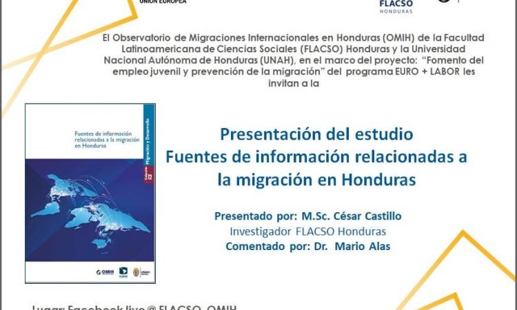 Presentación del Cuaderno 12 de la Colección Migración y Desarrollo: Fuentes de información relacionadas a la migración en Honduras.
