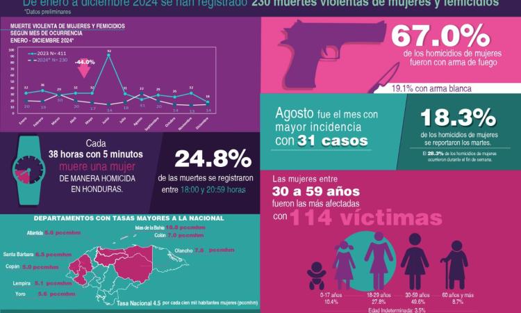 Violencia contra las mujeres en Honduras: 230 víctimas en 2024 y una cultura urgente de cambiar