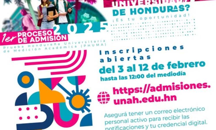 ¿Quieres estudiar en la UNAH? Inscríbete en la PHUMA que se aplicará en abril