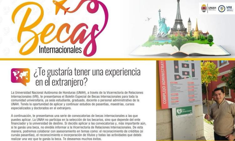 VRI-UNAH lanza segundo Boletín de Becas Internacionales 