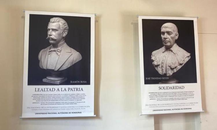 UNAH conmemora Día Nacional de la Integridad con una exposición fotográfica de los próceres hondureños