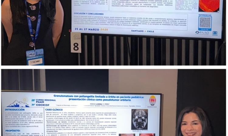 Estudiantes de postgrado representan a la UNAH en Curso Regional Panamericano y 30 Congreso Chileno de Oftalmología