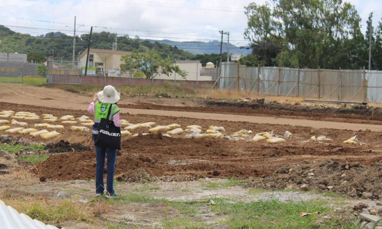 Avanza construcción de la Plaza de Banderas y estacionamiento en UNAH Campus El Paraíso