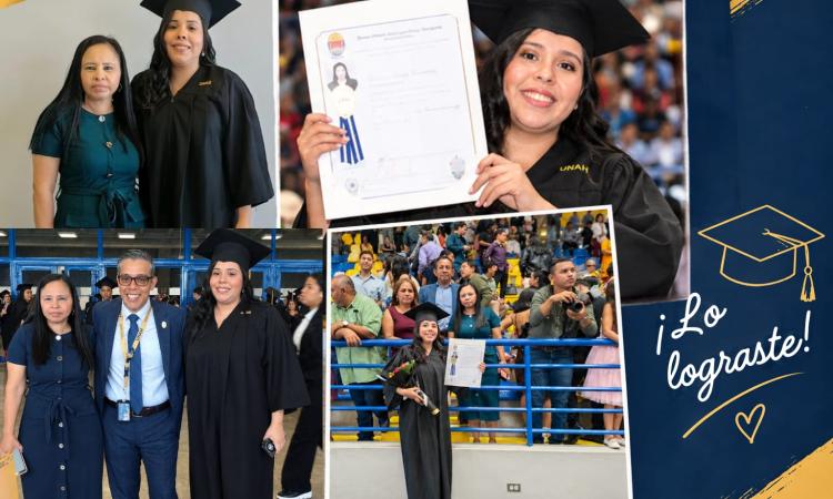 Lilian, trabajadora de aseo en la UNAH, acompañó a su hija Keilin hasta verla graduarse de enfermera