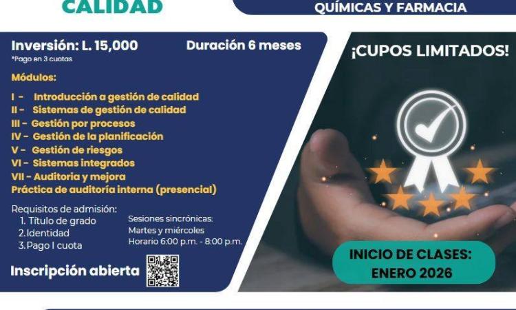 Inscripción abierta I Promoción Diplomado en Gestión de Calidad.