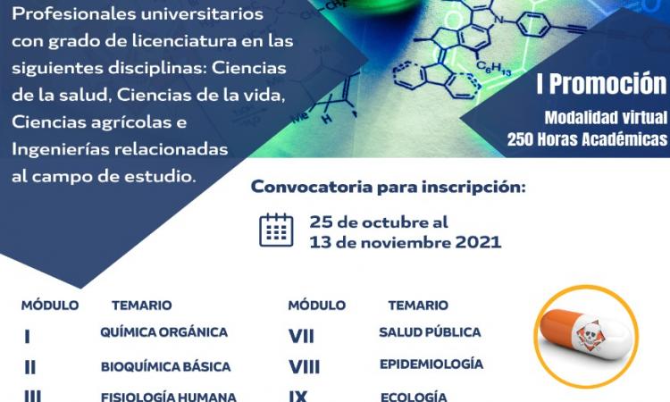 Facultad de Ciencias Químicas y Farmacia lanzan el Diplomado en Toxicología.