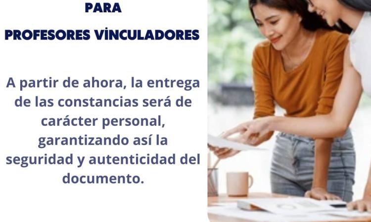 Constancias para profesores vinculadores